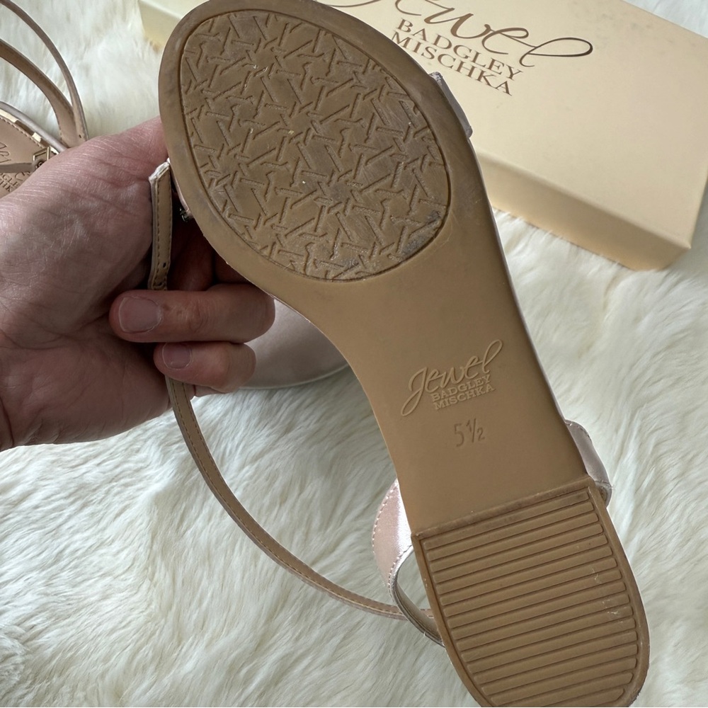 Jewel Badgley Mischka Ohara Minimalist Crystal Adorned Flats size 5.5 - Picture 3 of 5